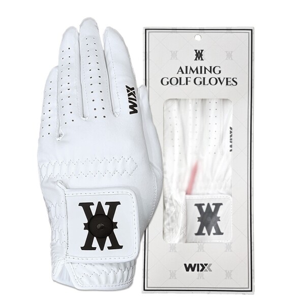 [윅스] 논슬립 실리콘 에이밍 골프 장갑 (그립가이드, 에이밍기능) 왼손,오른손